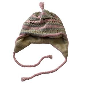 Turtle Fur Girls OS Pink Wool Yarn‎ Winter Snow Hat